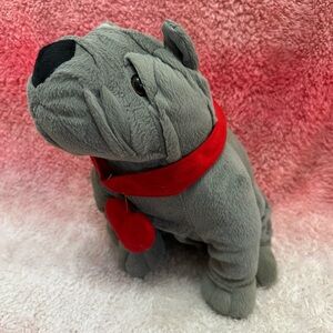 Shar Pei Plush Bulldog Dog Stuffed Animal Brown 13" Heart Collar Dan Dee